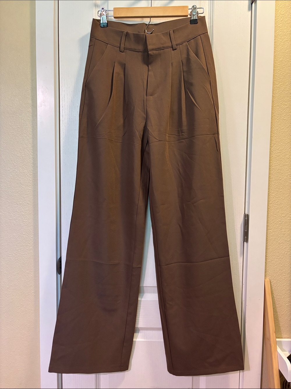Brown Wide-Leg Trousers